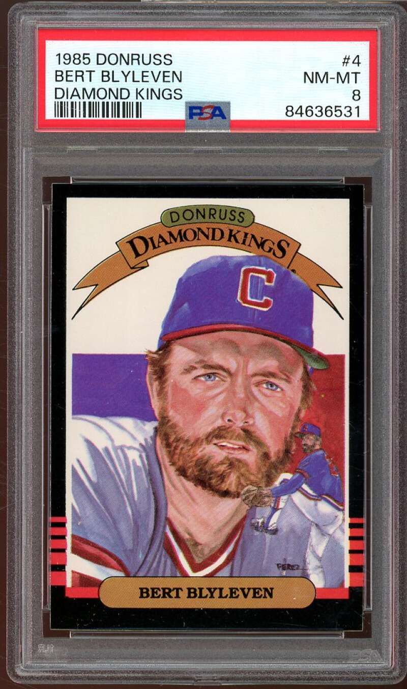 Bert Blyleven Card 1985 Donruss Super Diamond Kings #4 PSA 8 Image 1