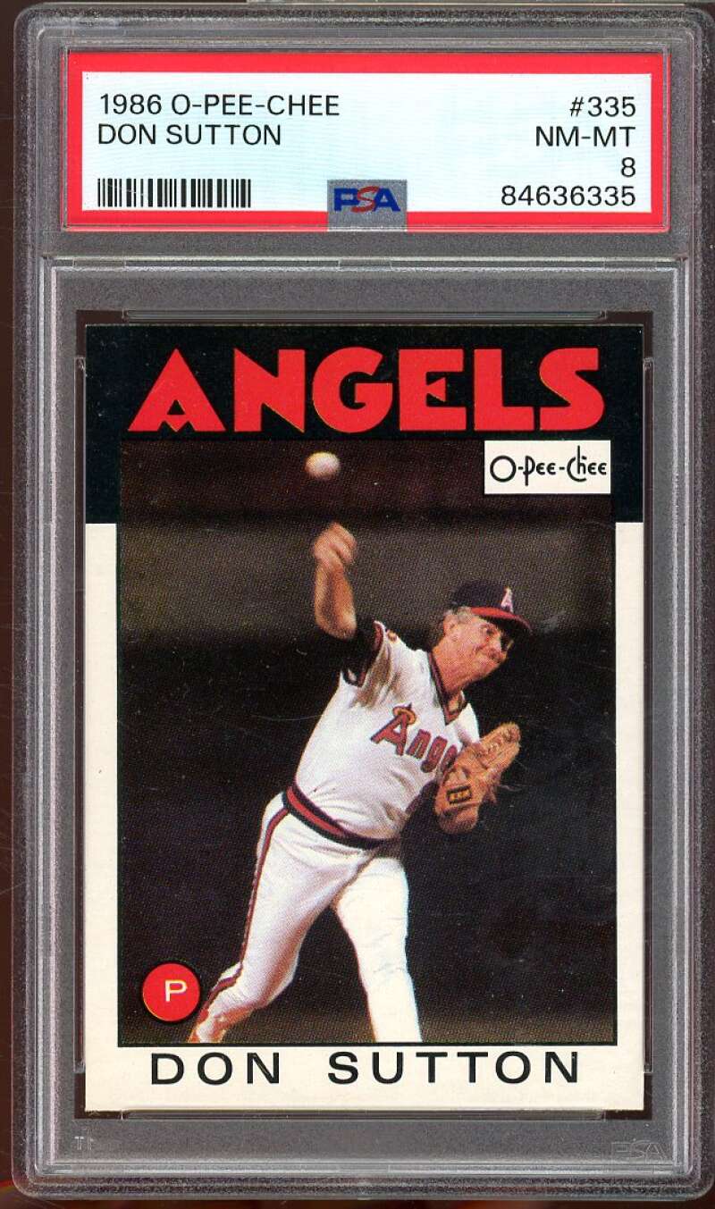 Don Sutton Card 1986 O-Pee-Chee #335 PSA 8 Image 1