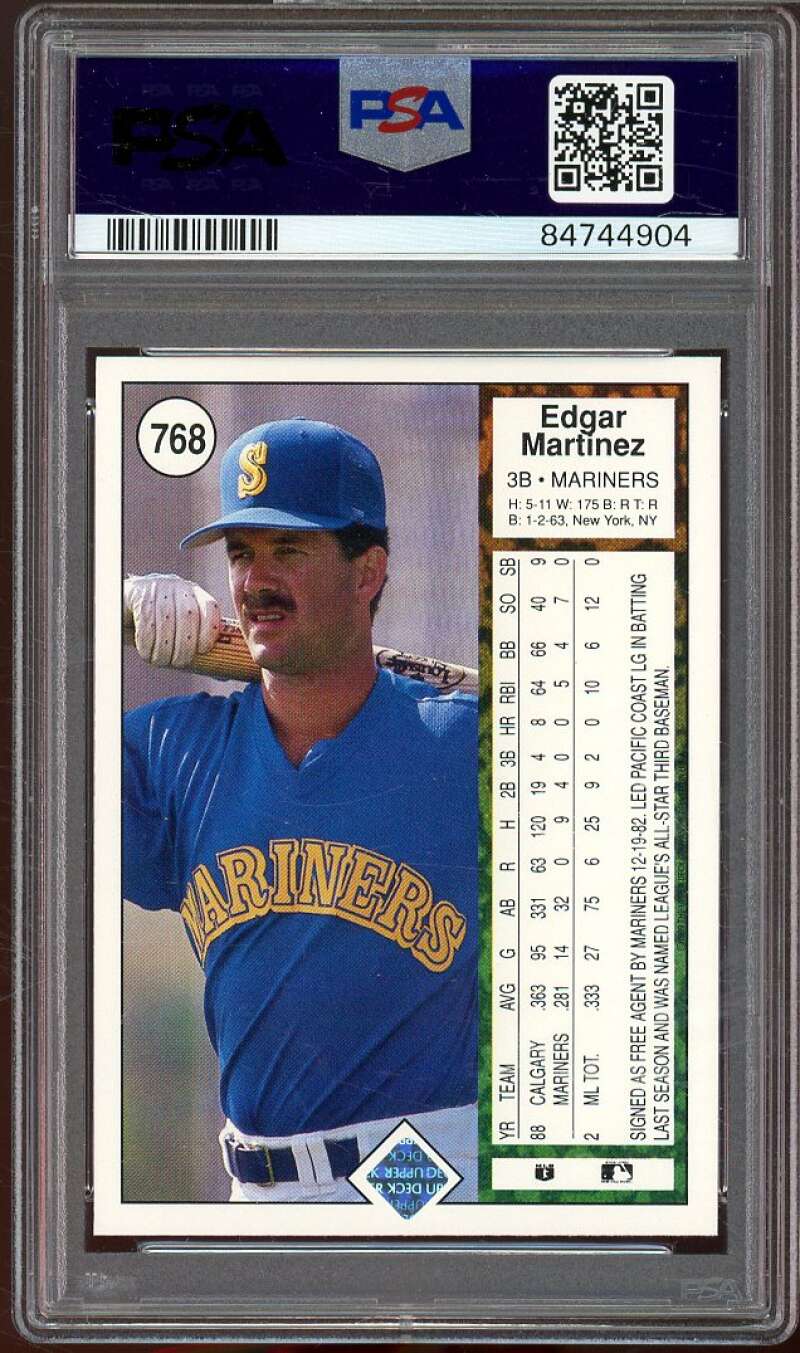 Edgar Martinez Rookie Card 1989 Upper Deck #768 PSA 4 Image 2