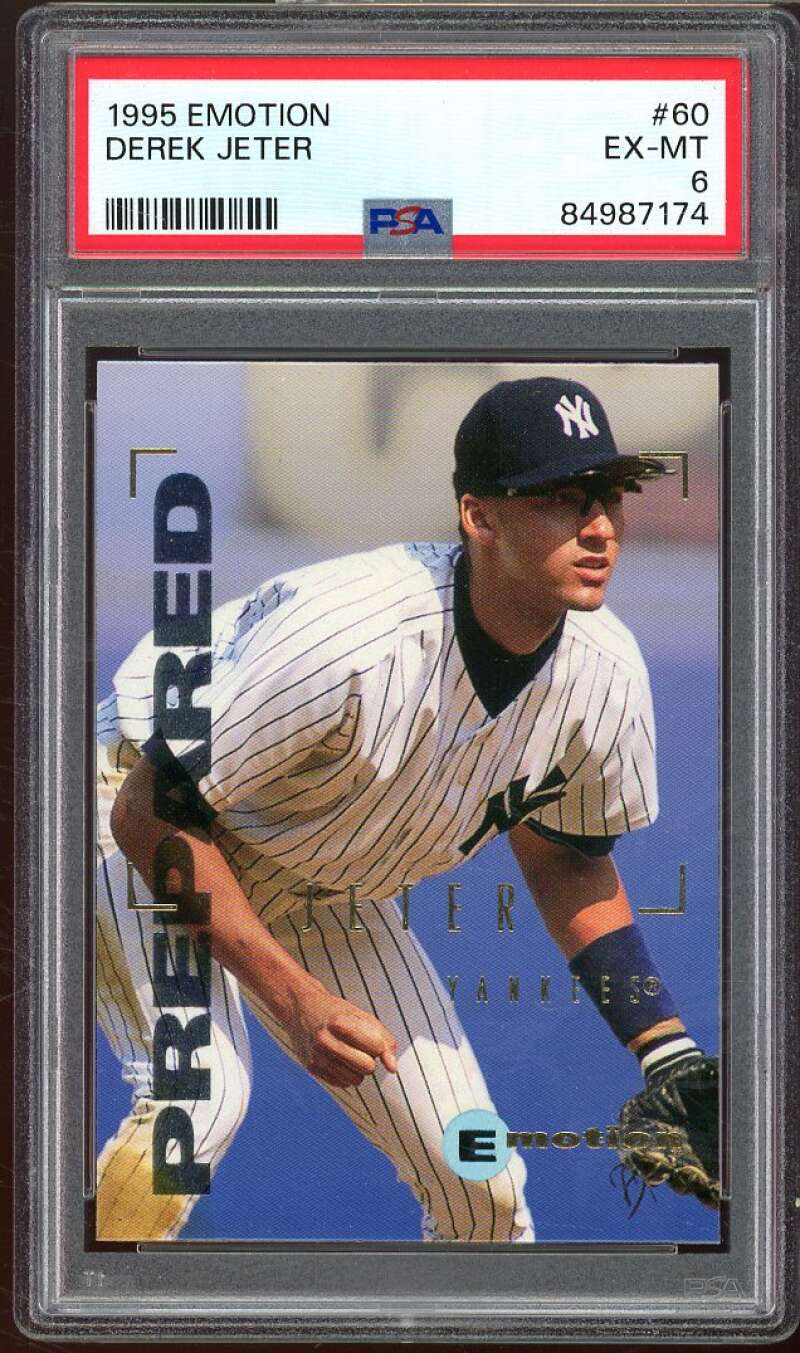 Derek Jeter Card 1995 SkyBox E-Motion #60 PSA 6 Image 1