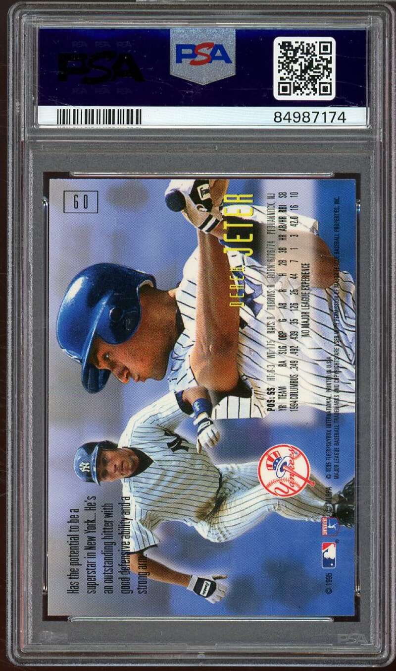 Derek Jeter Card 1995 SkyBox E-Motion #60 PSA 6 Image 2