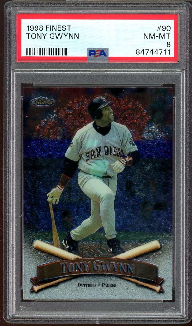 Tony Gwynn Card 1998 Finest #90 PSA 8 Image 1