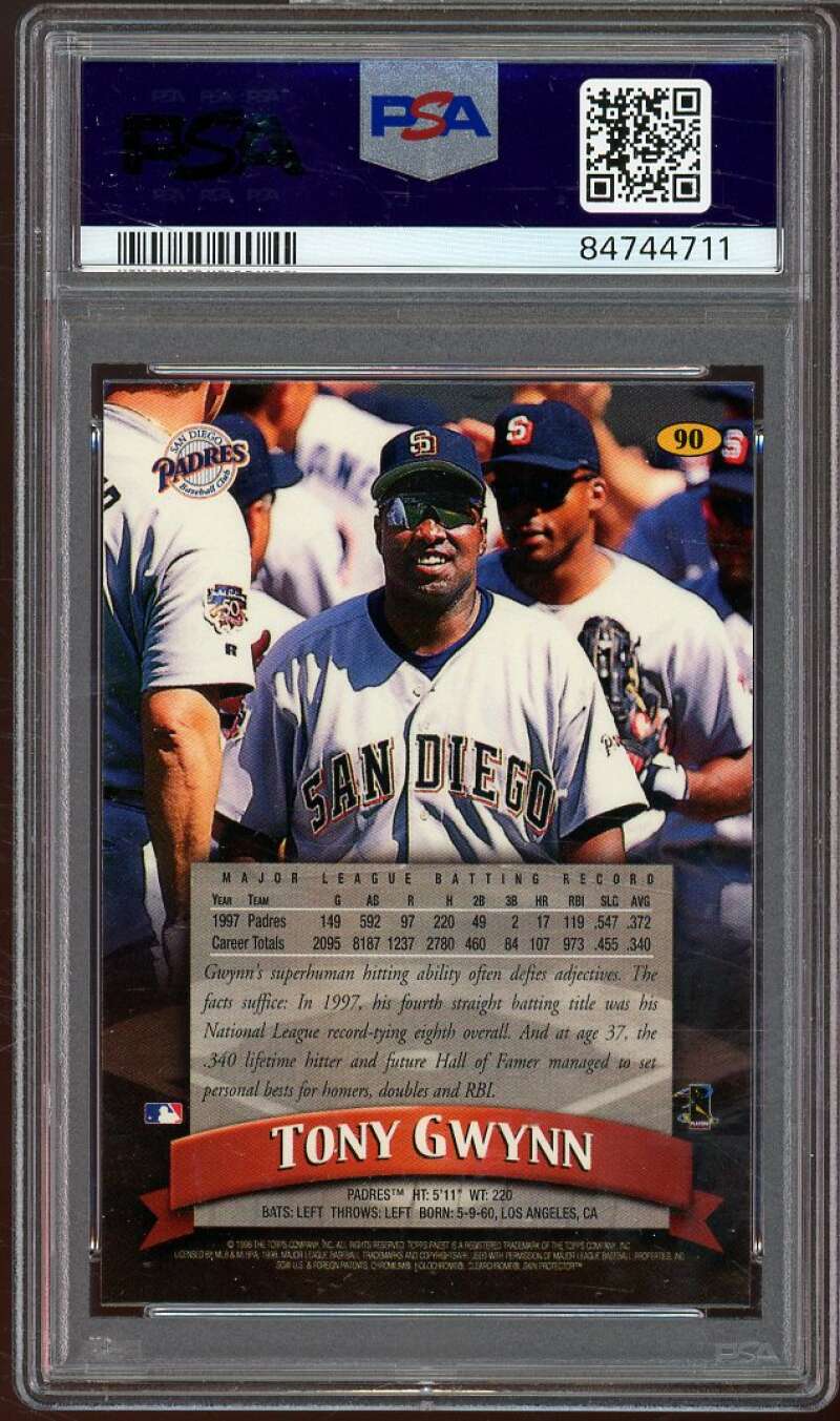 Tony Gwynn Card 1998 Finest #90 PSA 8 Image 2