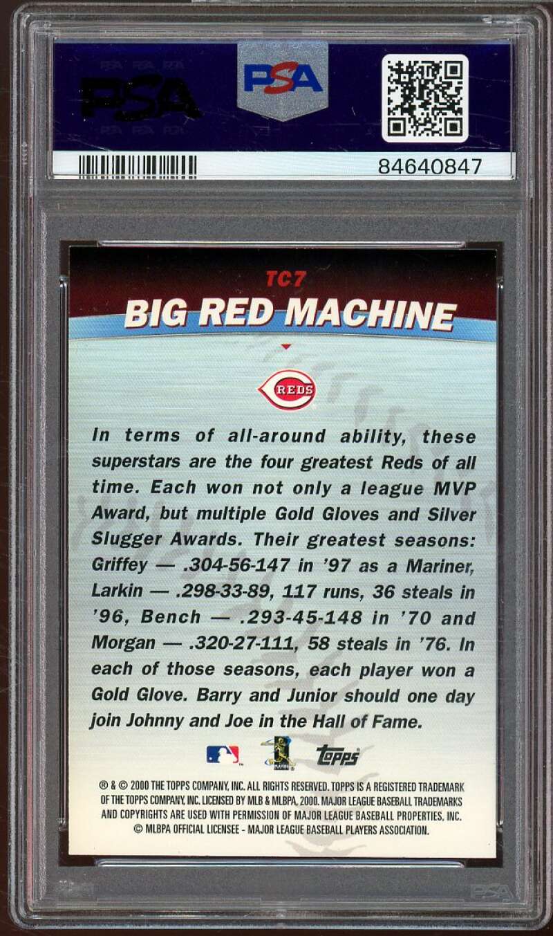 Big Red Machine (Morgan/Griffey/Larkin/Bench) Card 2001 Topps Combos #TC7 PSA 8 Image 2