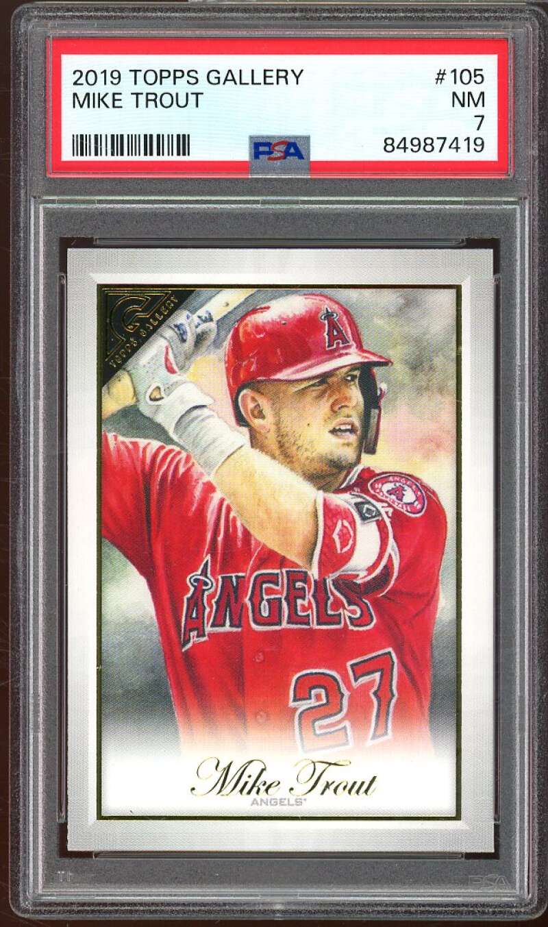 Mike Trout Card 2019 Topps Gallery #105 PSA 7 Image 1