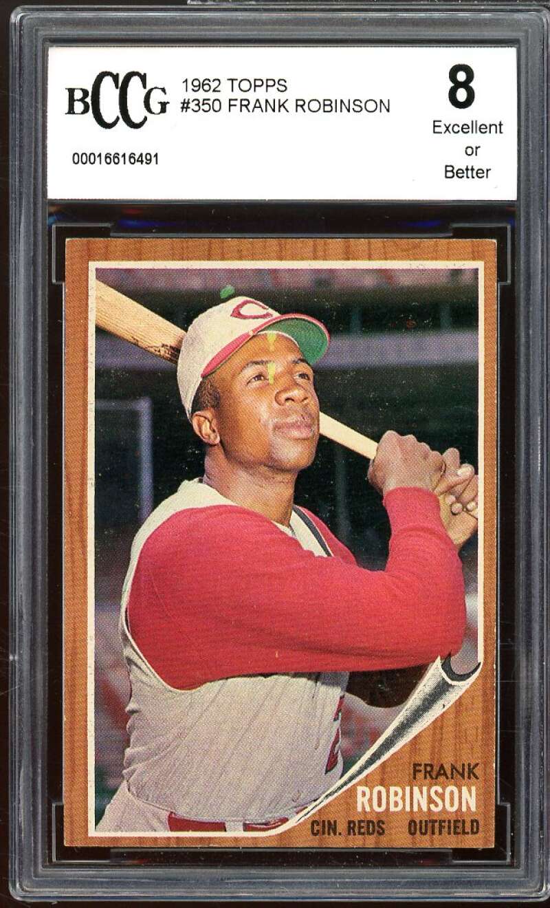 1962 Topps #350 Frank Robinson Card BGS BCCG 8 Excellent+ Image 1