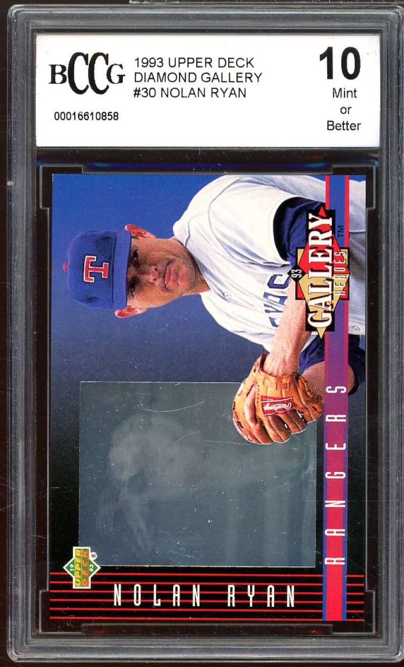 1993 Upper Deck Diamond Gallery #30 Nolan Ryan Card BGS BCCG 10 Mint+ Image 1