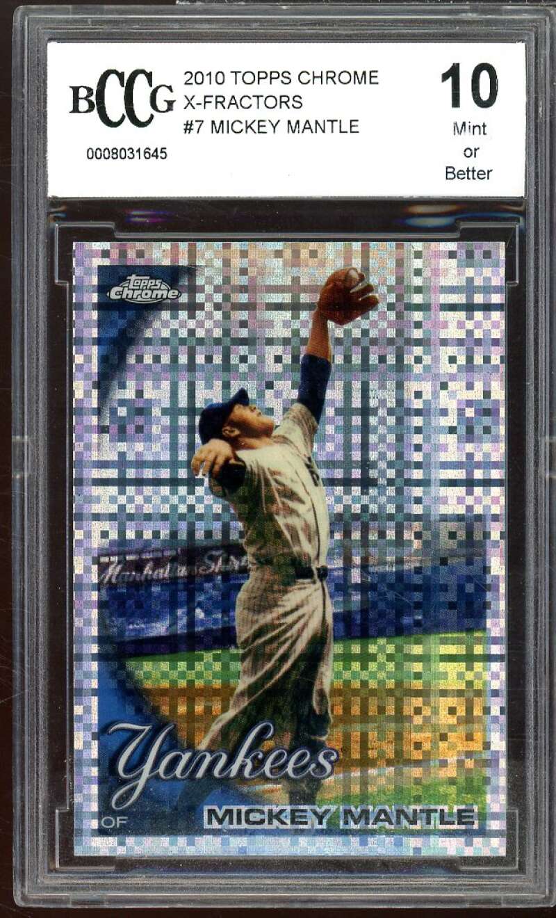 2010 Topps Chrome X-Fractors #7 Mickey Mantle Card BGS BCCG 10 Mint+ Image 1