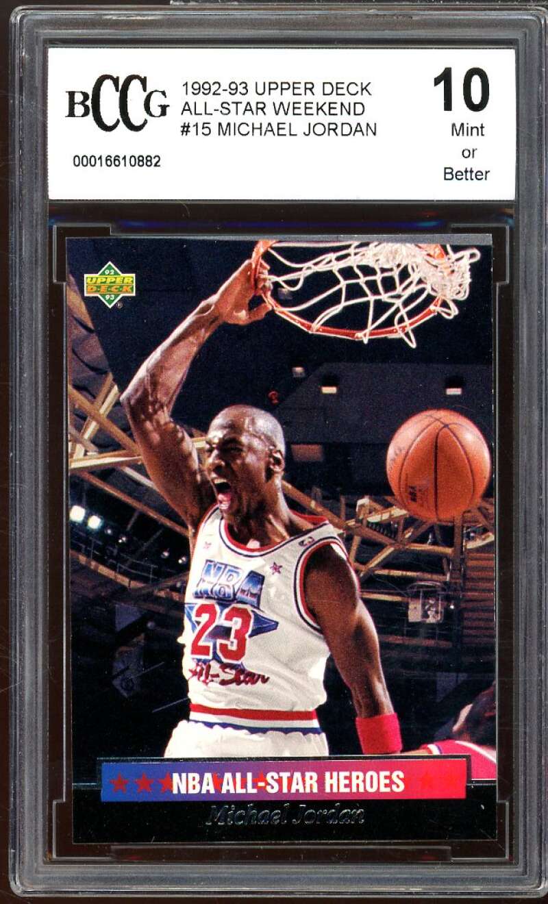 1992-93 Upper Deck All-Star Weekend #15 Michael Jordan Card BGS BCCG 10 Mint+ Image 1