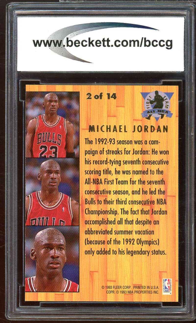 1993-94 Ultra All-NBA Team #2 Michael Jordan Card BGS BCCG 10 Mint+ Image 2