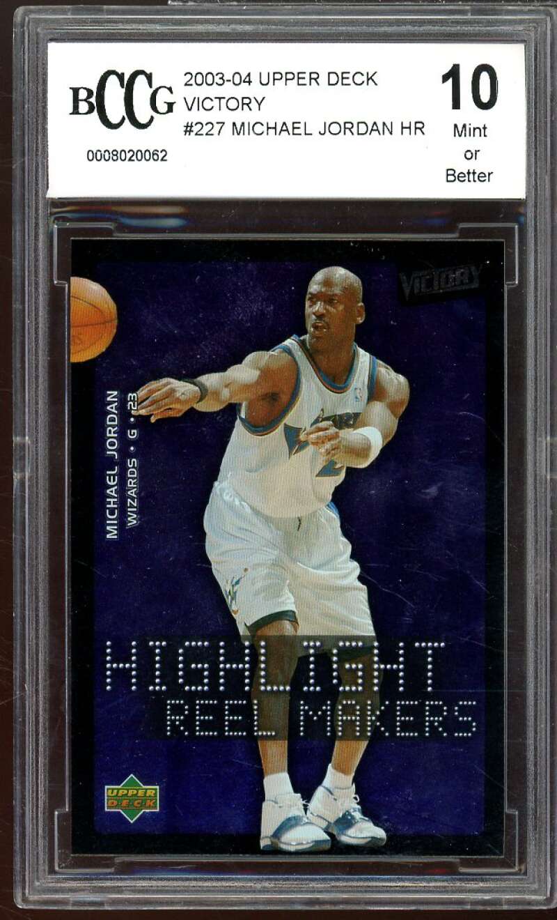 2003-04 Upper Deck Victory #227 Michael Jordan Card BGS BCCG 10 Mint+ Image 1