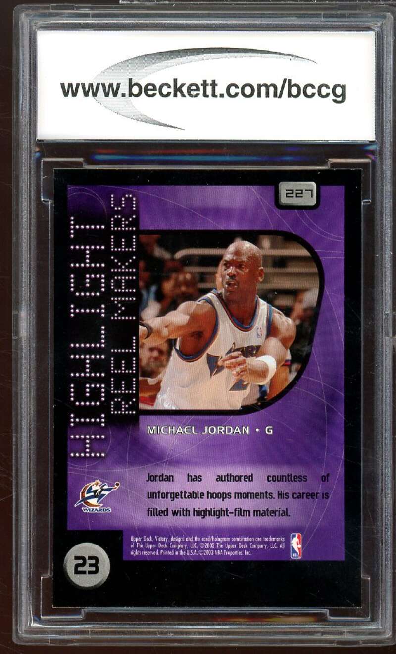 2003-04 Upper Deck Victory #227 Michael Jordan Card BGS BCCG 10 Mint+ Image 2