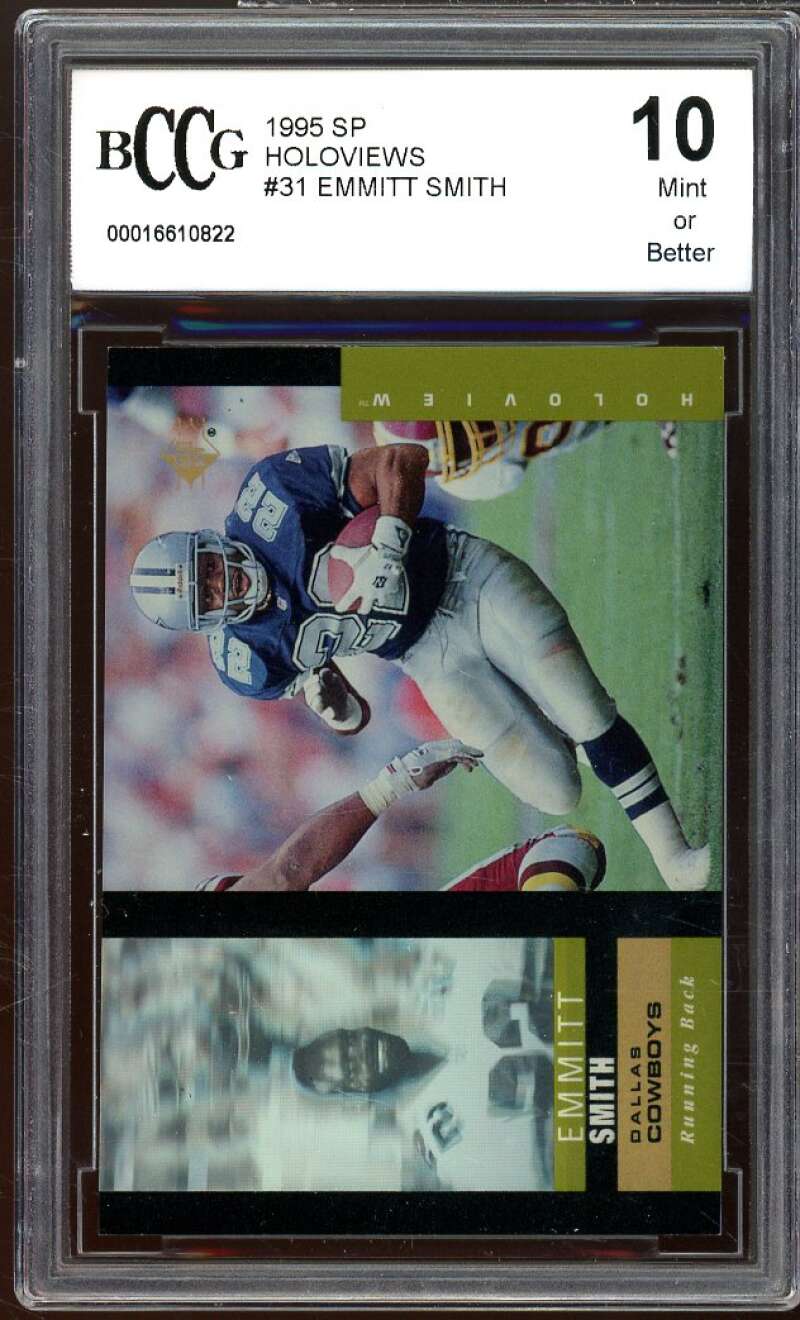 1995 SP Holoviews #31 Emmitt Smith Card BGS 10 Mint+ Image 1