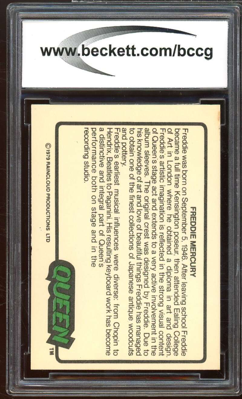 1979 Donruss Rock Stars #45 Queen Freddie Mercury BGS BCCG 8 Excellent+ Image 2