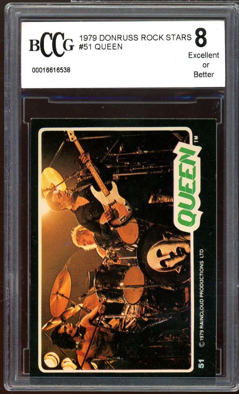 1979 Donruss Rock Stars #51 Queen Freddie Mercury BGS BCCG 8 Excellent+ Image 1