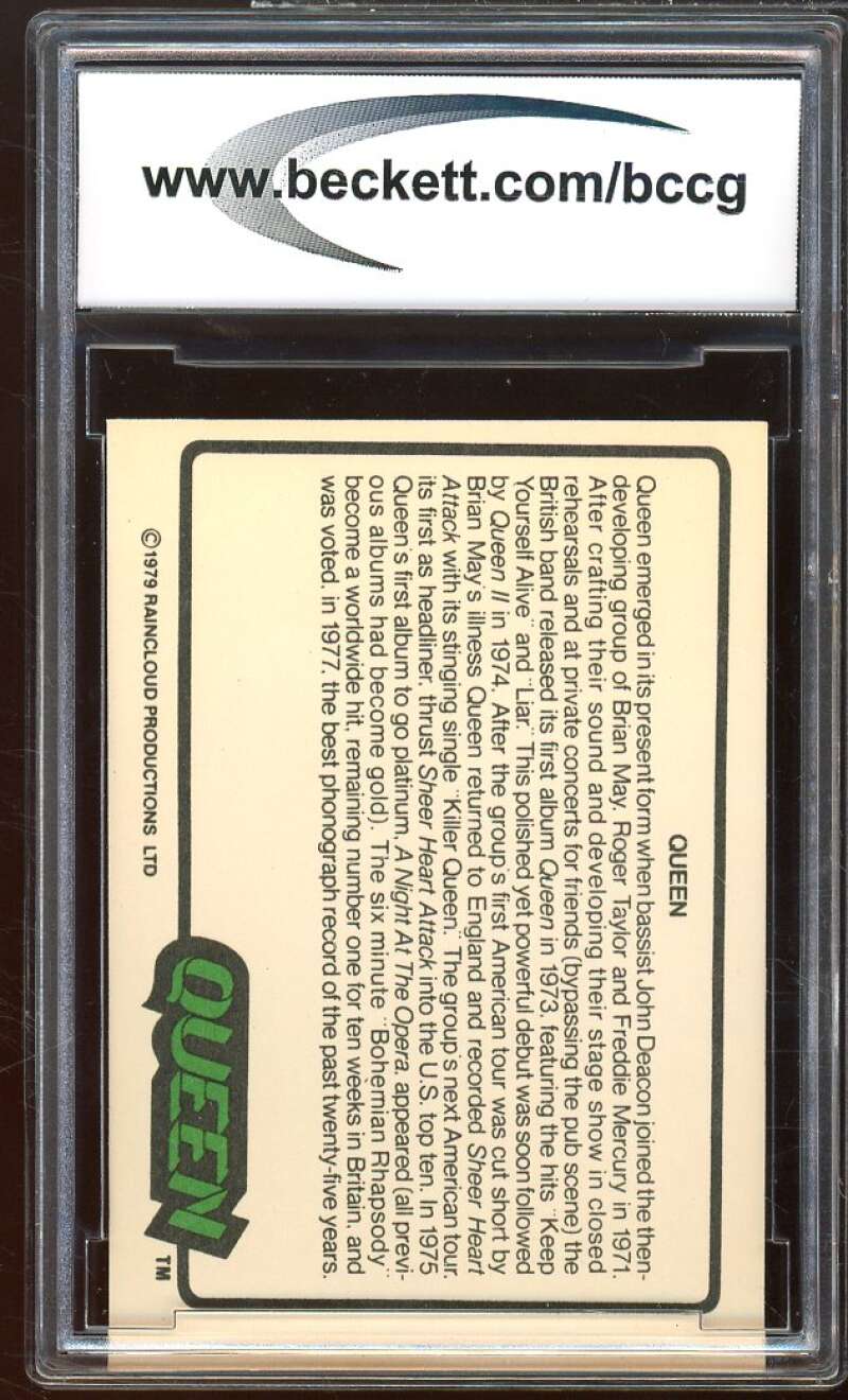 1979 Donruss Rock Stars #51 Queen Freddie Mercury BGS BCCG 8 Excellent+ Image 2