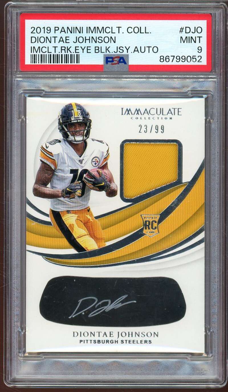 Diontae Johnson Rookie Card 2019 Panini Immaculate Blk Jersey Auto #djo PSA 9 Image 1