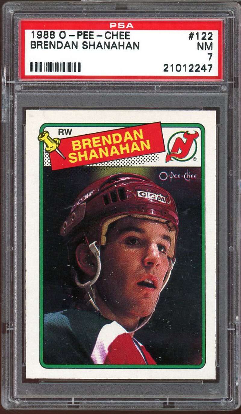 Brendan Shanahan Rookie Card 1988-89 O-Pee-Chee #122 PSA 7 Image 1