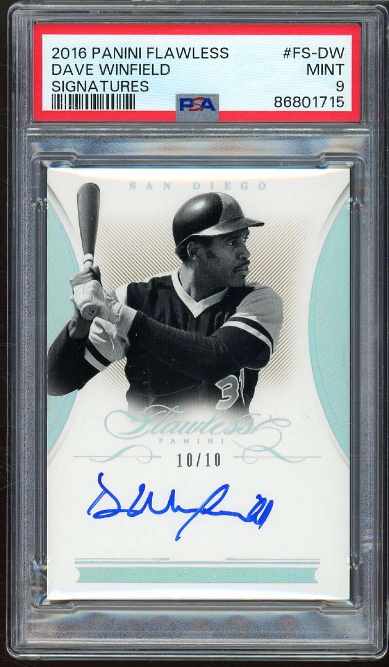 Dave Winfield 2016 Panini Flawless Signatures (Serial #d 10/10) #fs-dw PSA 9 Image 1