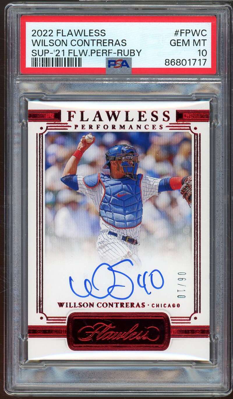 Willson Contreras 2022 Flawless Sup-21 Flawless Performances Ruby #fpwc PSA 10 Image 1