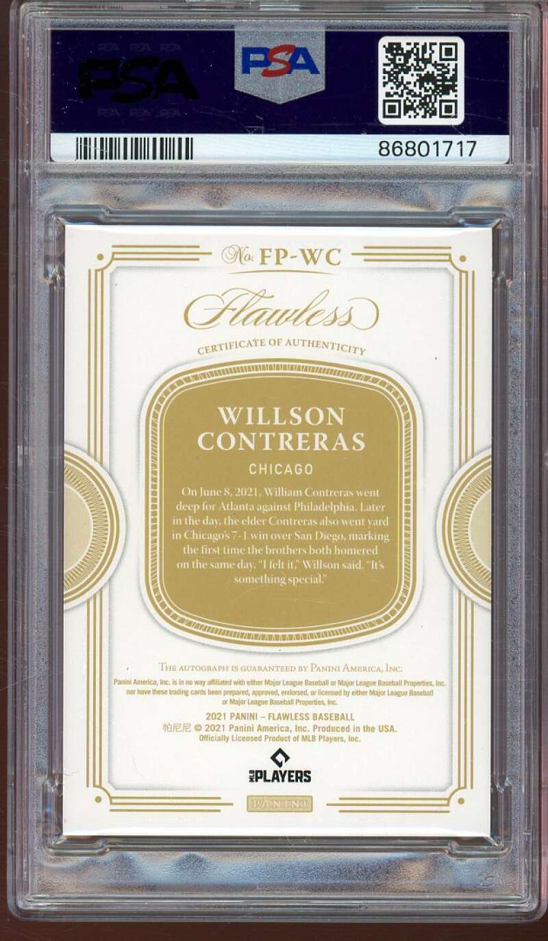 Willson Contreras 2022 Flawless Sup-21 Flawless Performances Ruby #fpwc PSA 10 Image 2