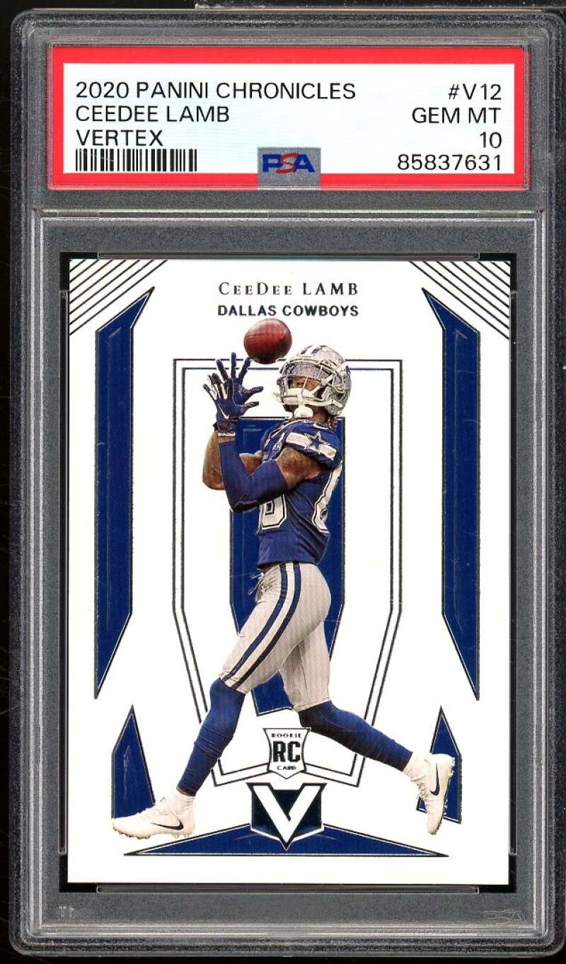 CeeDee Lamb Rookie Card 2020 Panini Chronicles Vertex #v12 PSA 10 Image 1