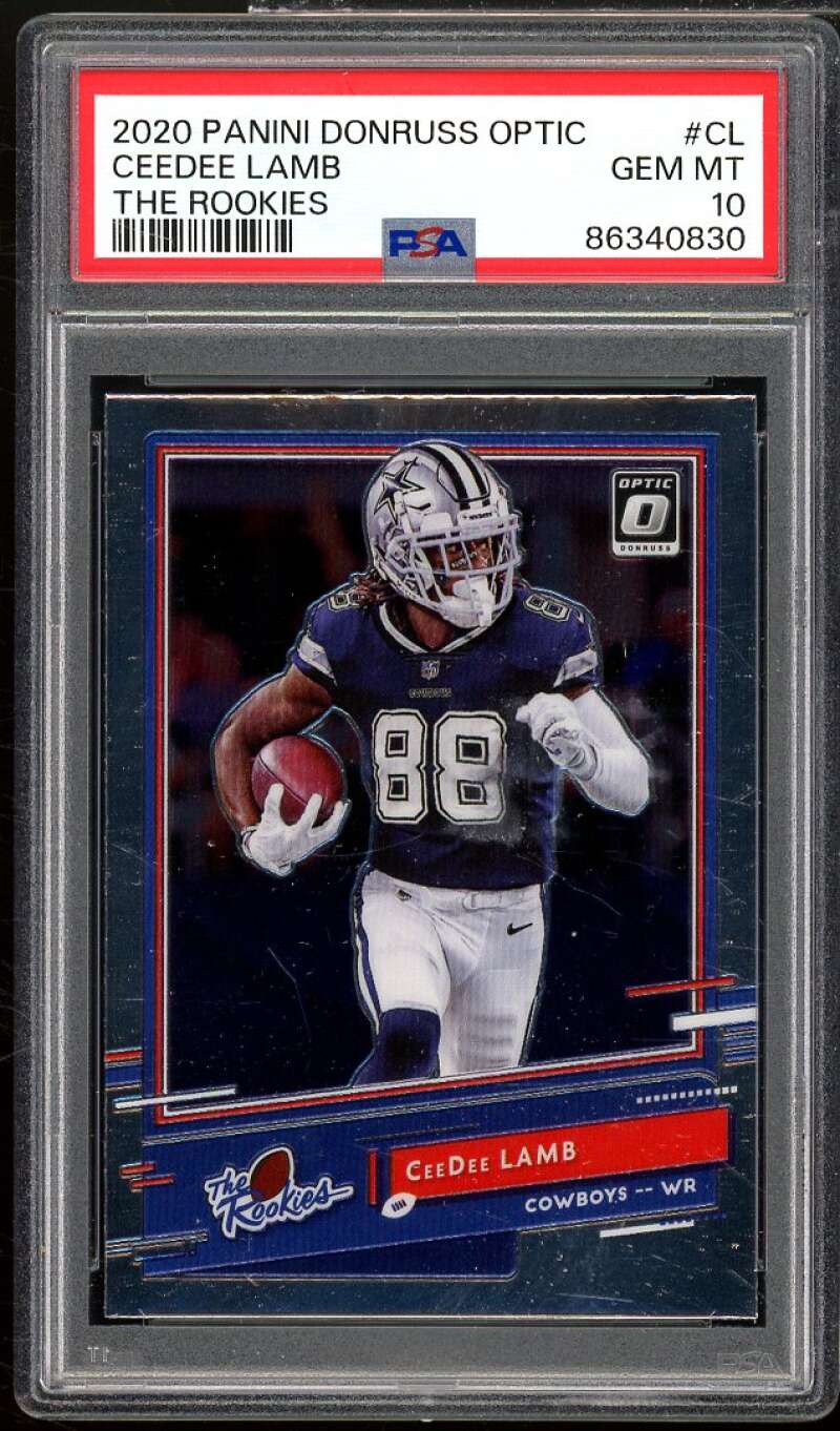 CeeDee Lamb Rookie Card 2020 Donruss Optic The Rookies #CL PSA 10 Image 1