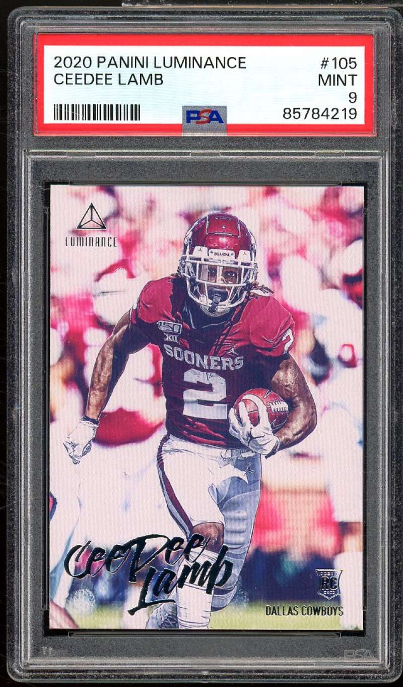 CeeDee Lamb Rookie Card 2020 Panini Luminance #105 PSA 9 Image 1