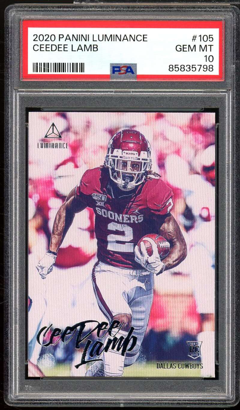 CeeDee Lamb Rookie Card 2020 Panini Luminance #105 PSA 10 Image 1