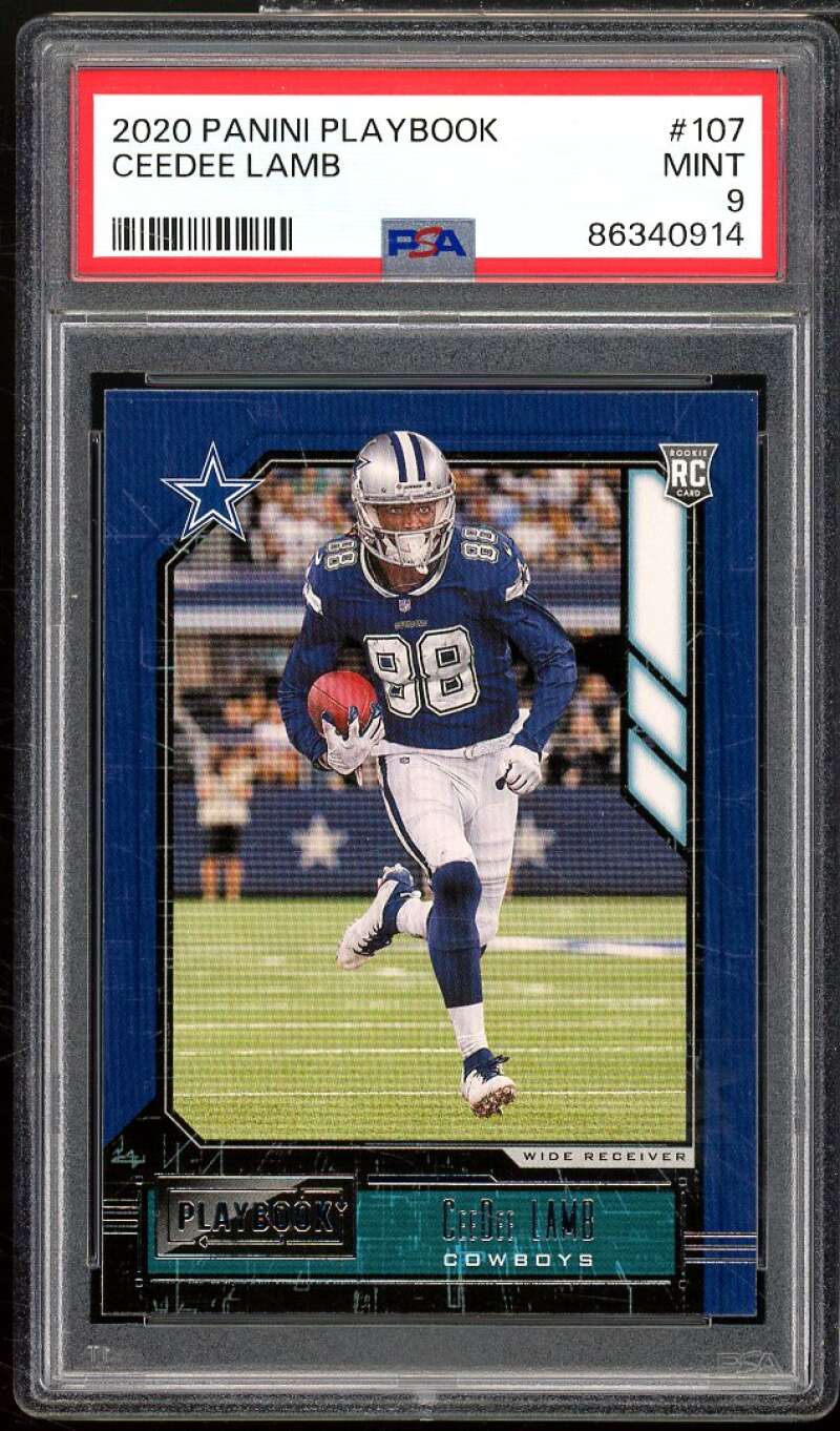 CeeDee Lamb Rookie Card 2020 Panini Playbook #107 PSA 9 Image 1