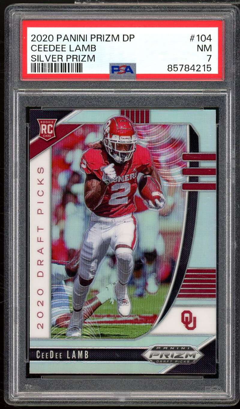 CeeDee Lamb Rookie Card 2020 Panini Prizm DP Silver Prizm #104 PSA 7 Image 1