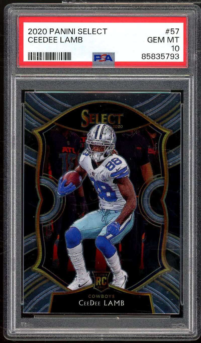 CeeDee Lamb Rookie Card 2020 Panini Select #57 PSA 10 Image 1