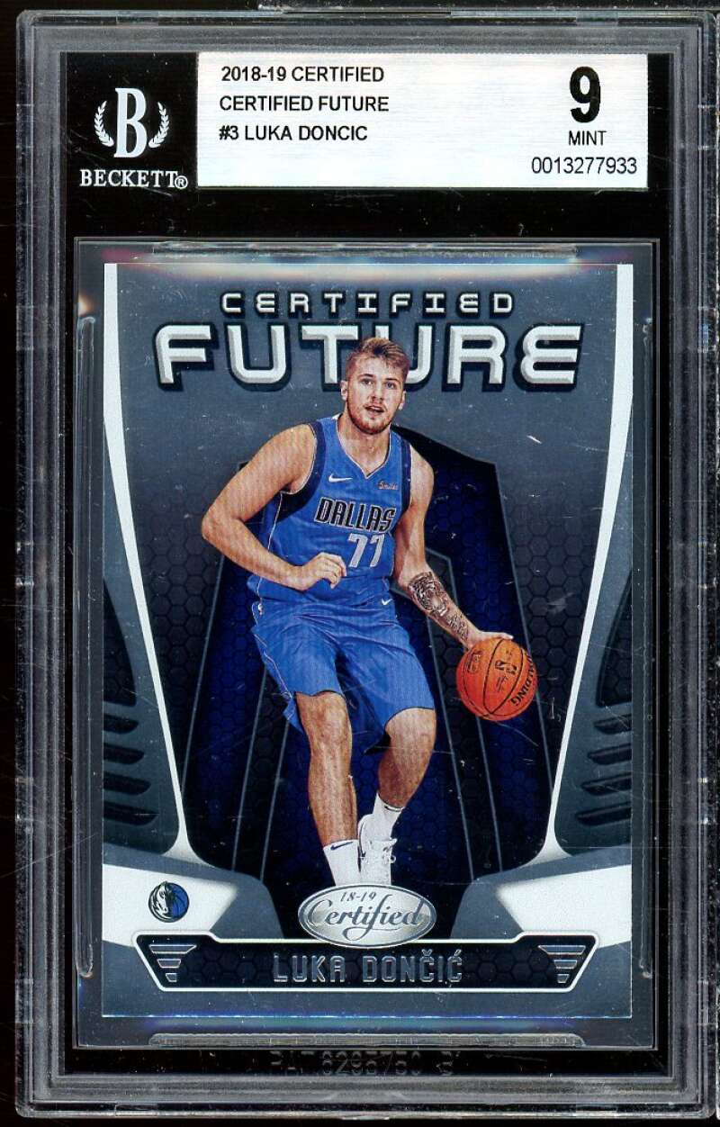 Luka Doncic Rookie Card 2018-19 Certified Certified Future #3 BGS 9 Image 1
