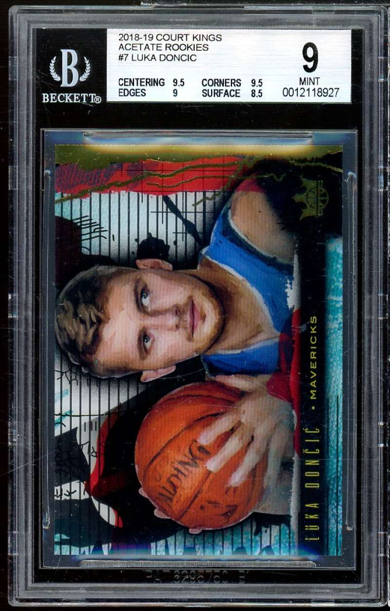 Luka Doncic Rookie 2018-19 Court Kings Acetate Rookies #7 BGS 9 (9.5 9.5 9 8.5) Image 1