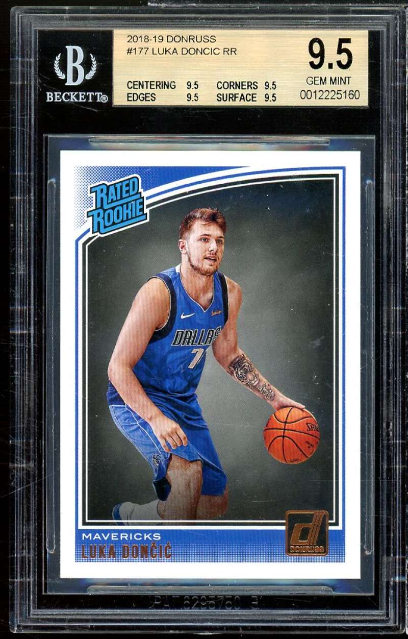 Luka Doncic Rookie Card 2018-19 Donruss #177 BGS 9.5 (9.5 9.5 9.5 9.5) Image 1
