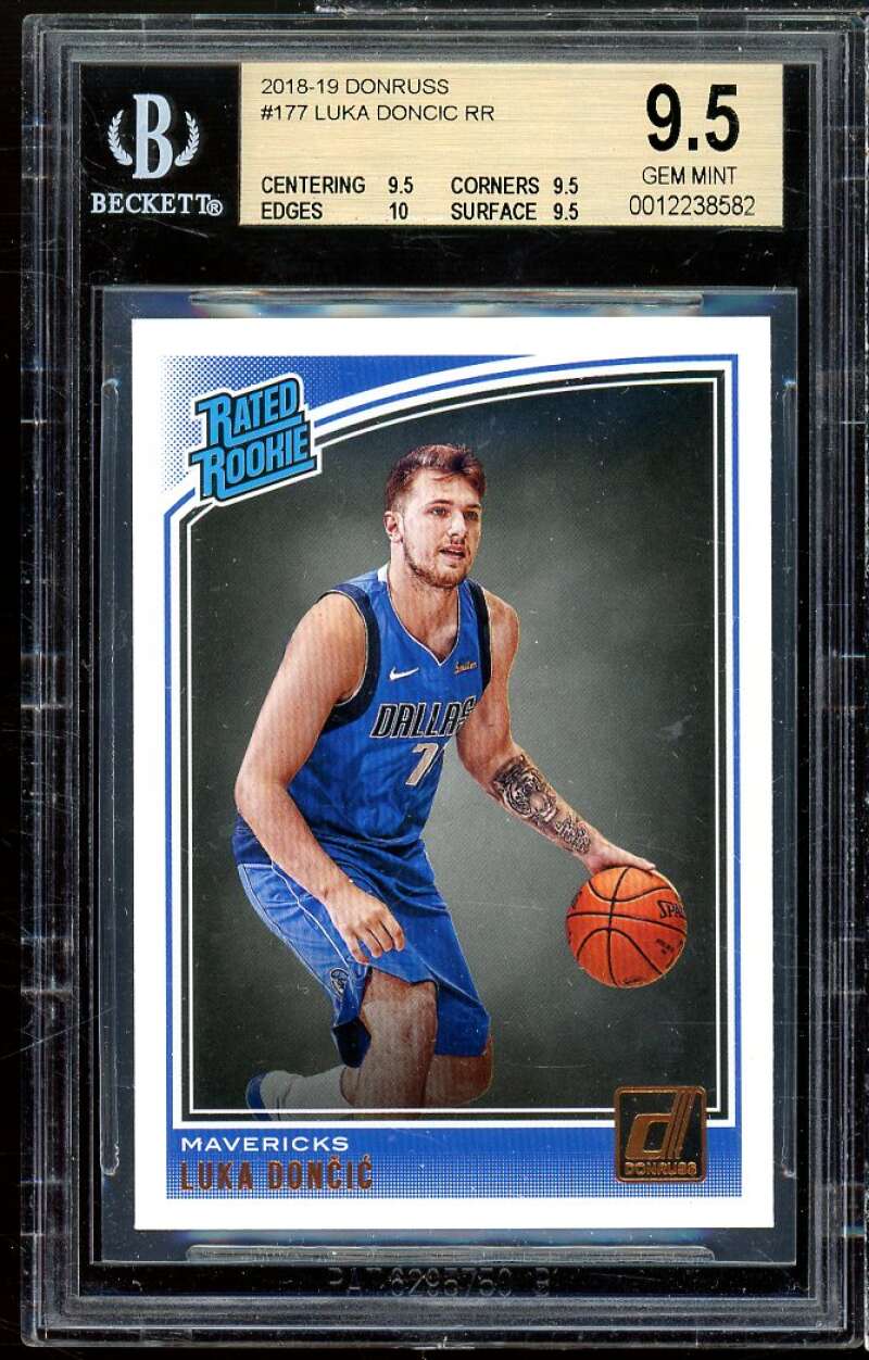 Luka Doncic Rookie Card 2018-19 Donruss #177 BGS 9.5 (9.5 9.5 10 9.5) Image 1