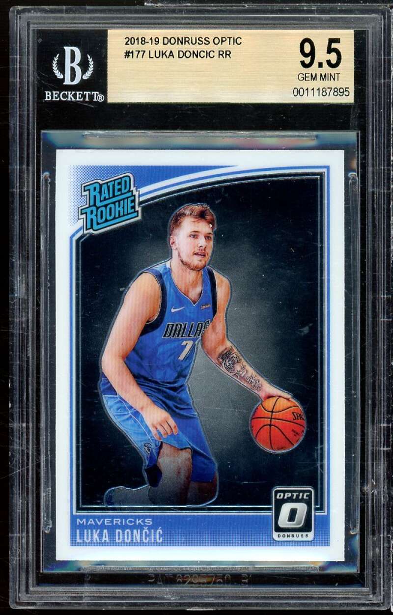 Luka Doncic Rookie Card 2018-19 Donruss Optic #177 BGS 9.5 Image 1