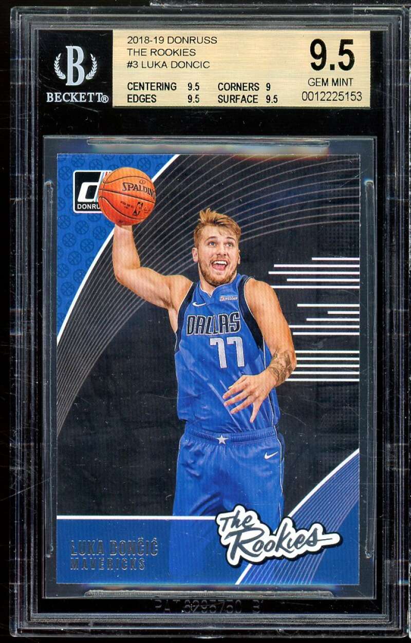 Luka Doncic Rookie Card 2018-19 Donruss The Rookies #3 BGS 9.5 (9.5 9 9.5 9.5) Image 1