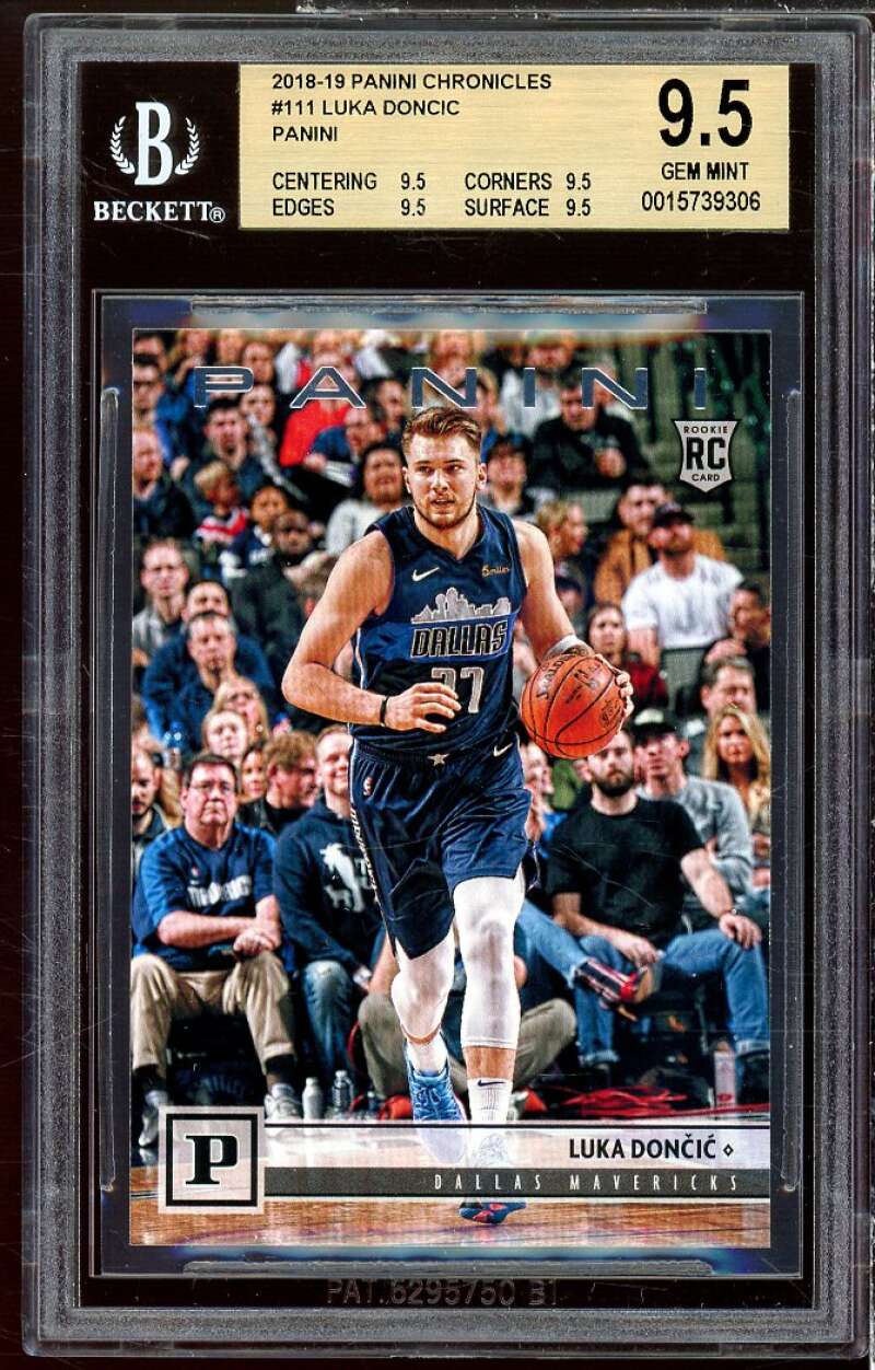 Luka Doncic Rookie Card 2018-19 Panini Chronicles #111 BGS 9.5 (9.5 9.5 9.5 9.5) Image 1