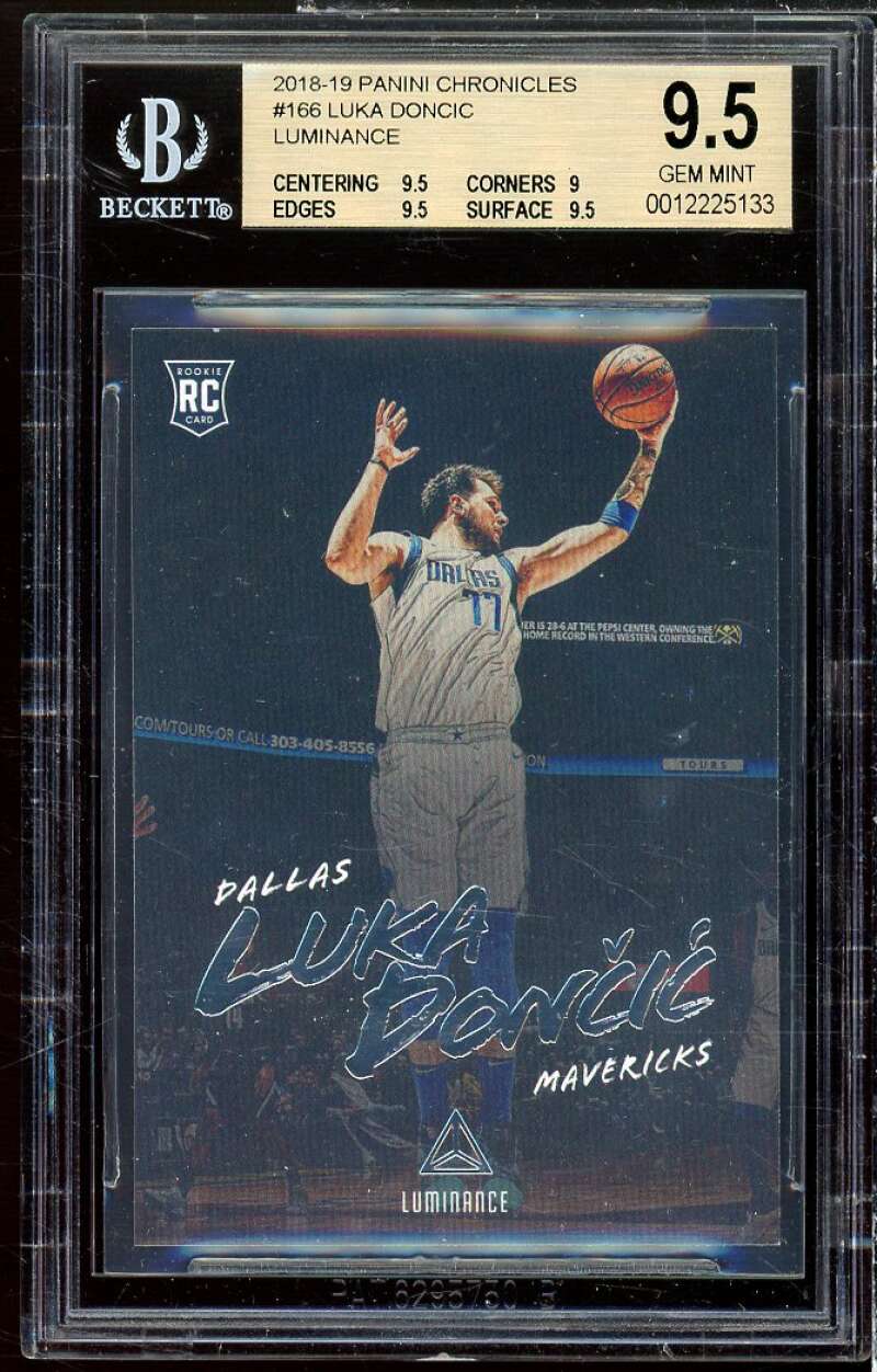 Luka Doncic Rookie Card 2018-19 Panini Chronicles Luminance #166 BGS 9.5 Image 1