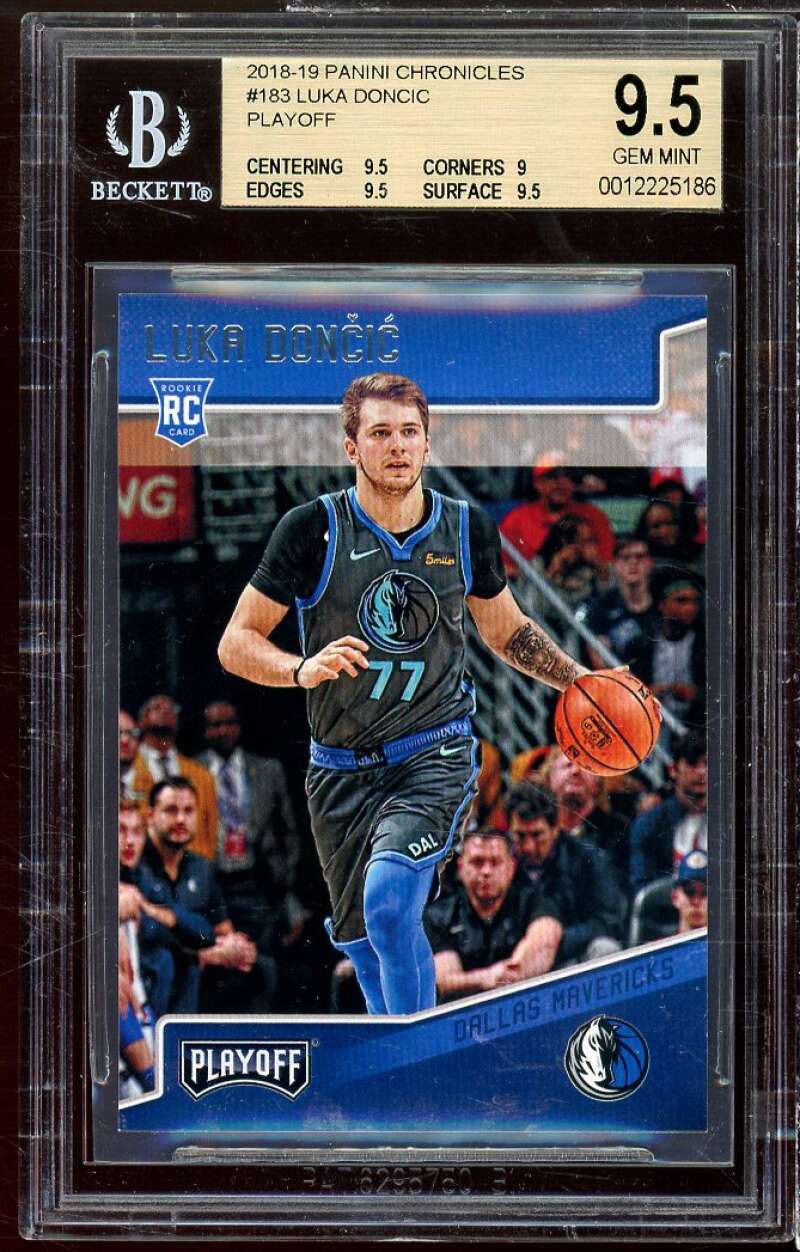 Luka Doncic Rookie Card 2018-19 Panini Chronicles Playoff #183 BGS 9.5 Image 1
