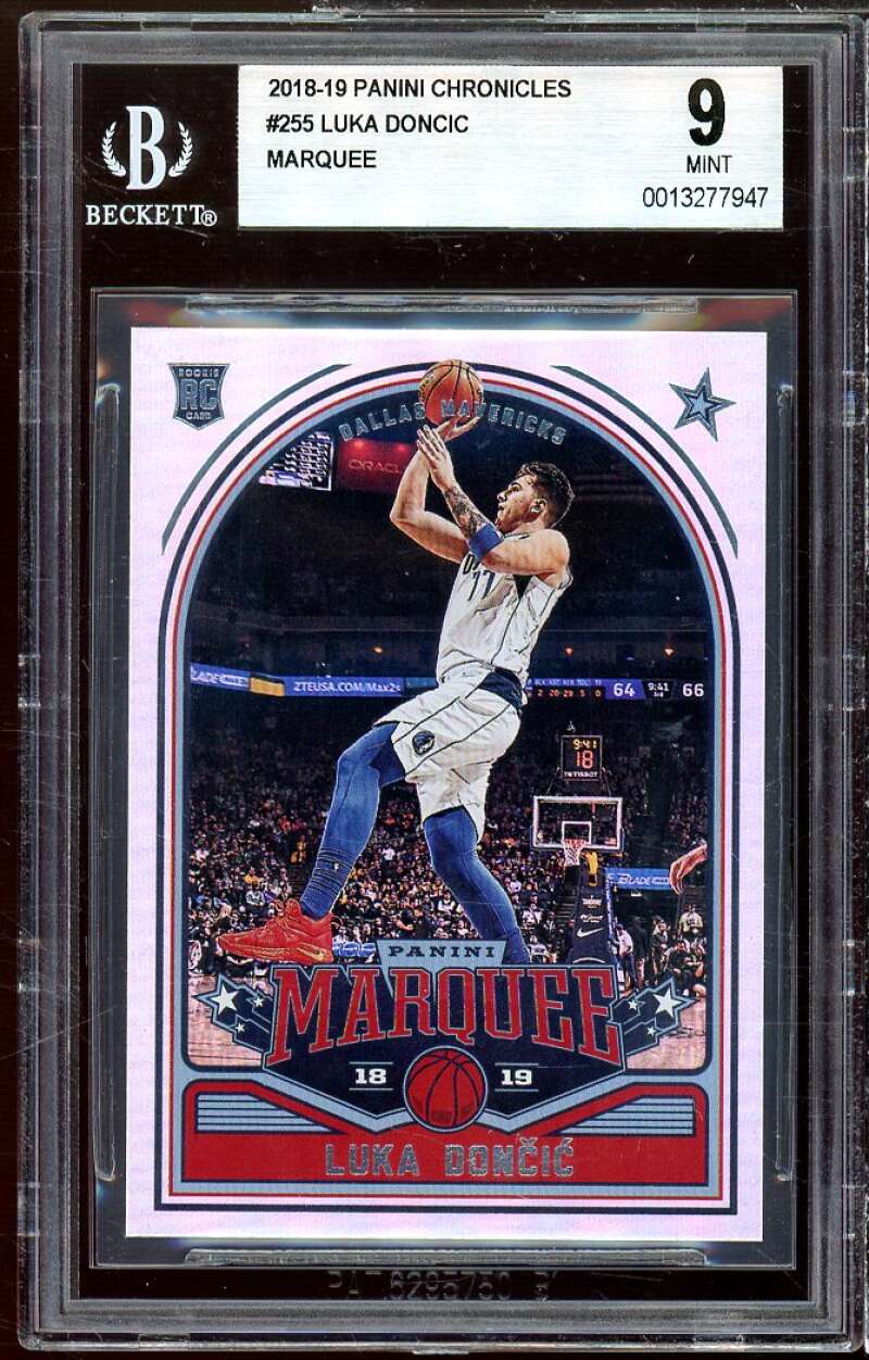 Luka Doncic Rookie Card 2018-19 Panini Chronicles Marquee #255 BGS 9 Image 1