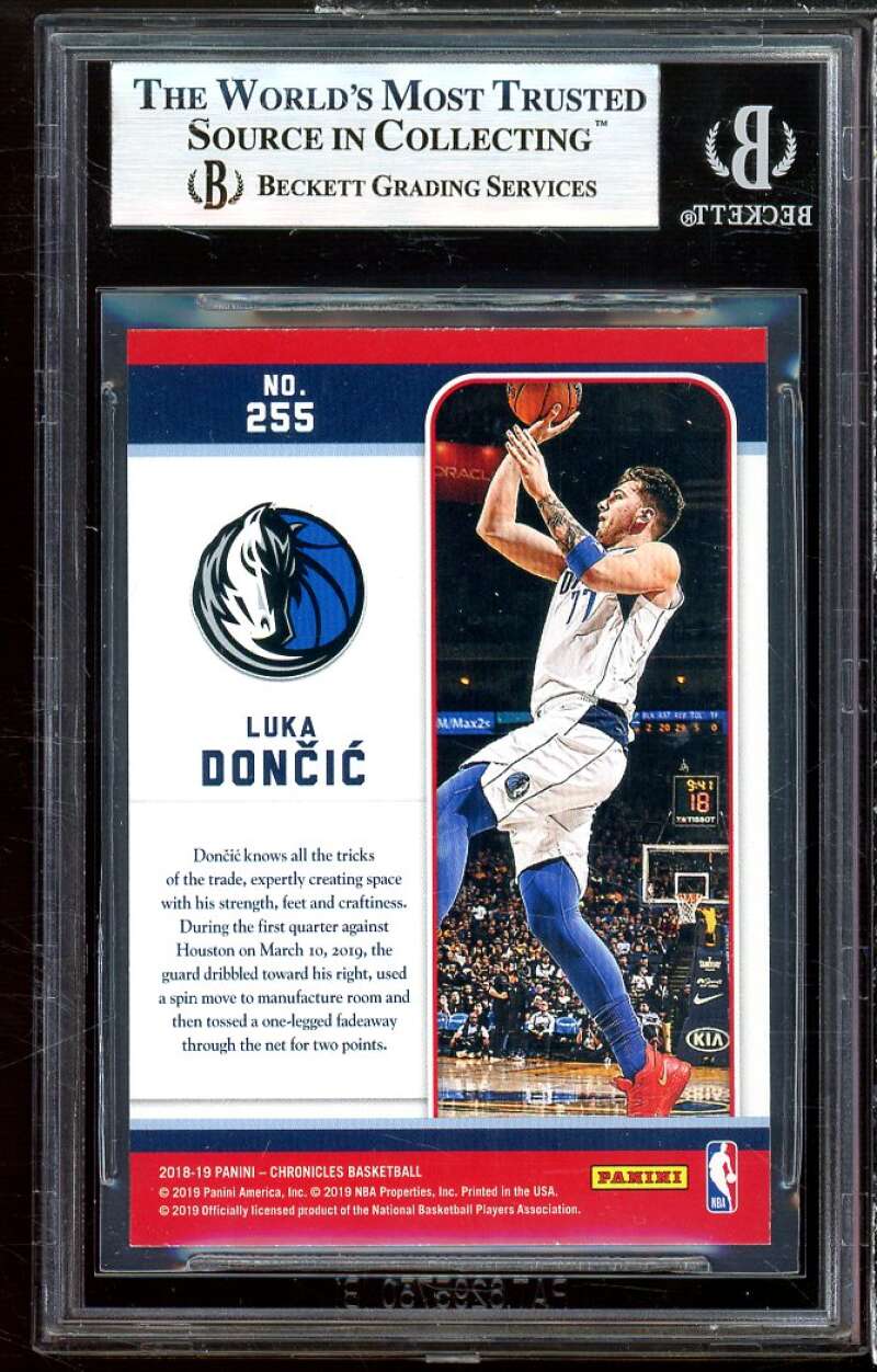 Luka Doncic Rookie Card 2018-19 Panini Chronicles Marquee #255 BGS 9 Image 2