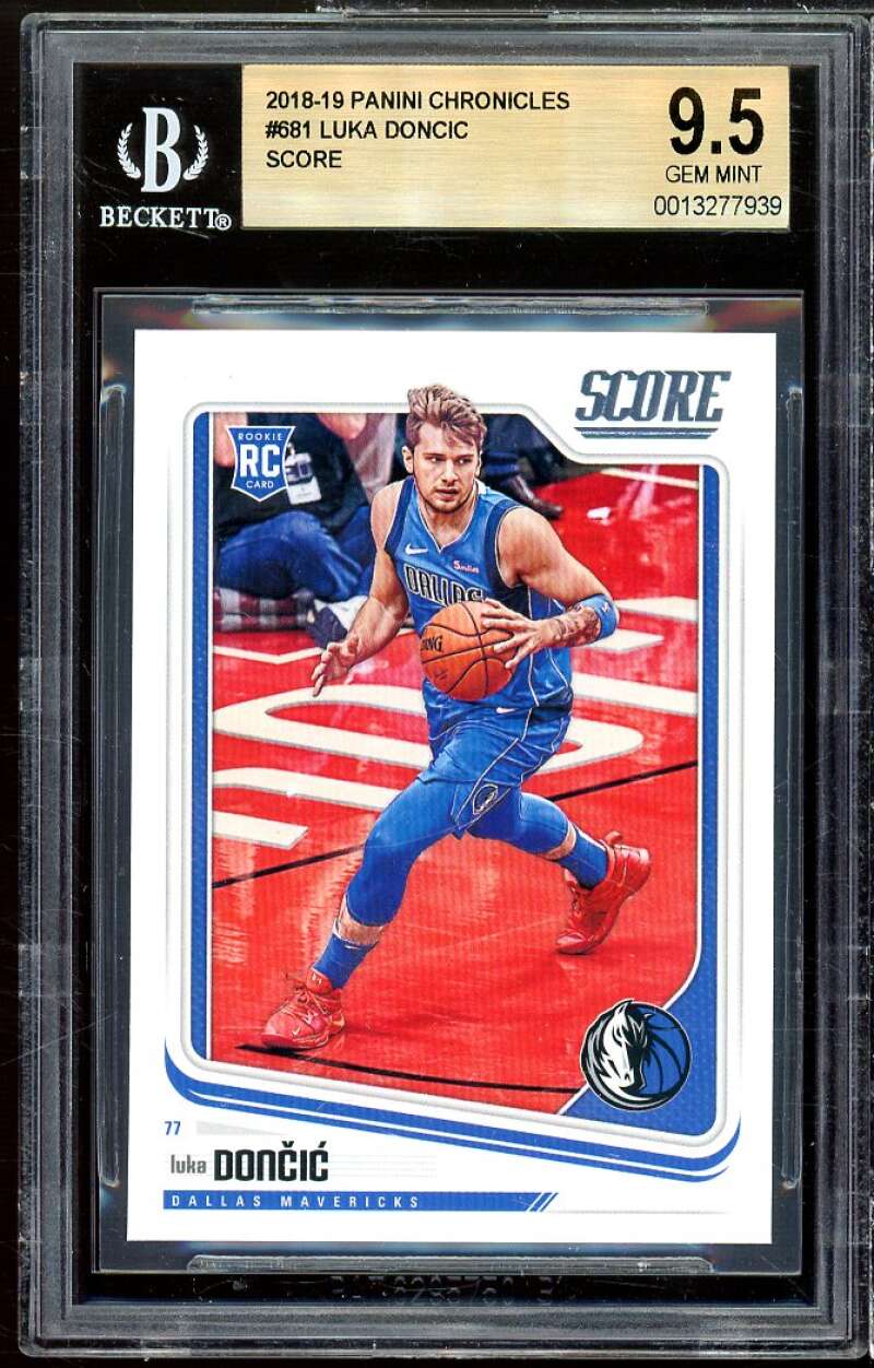 Luka Doncic Rookie Card 2018-19 Panini Chronicles Score #681 BGS 9.5 Image 1
