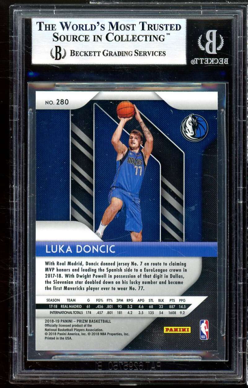 Luka Doncic Rookie Card 2018-19 Panini Prizm #280 BGS 9 Image 2