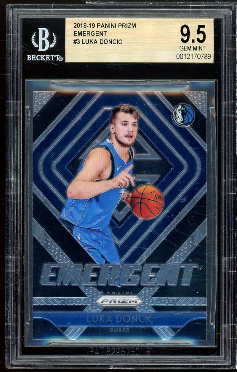 Luka Doncic Rookie Card 2018-19 Panini Prizm Emergent #3 BGS 9.5 Image 1