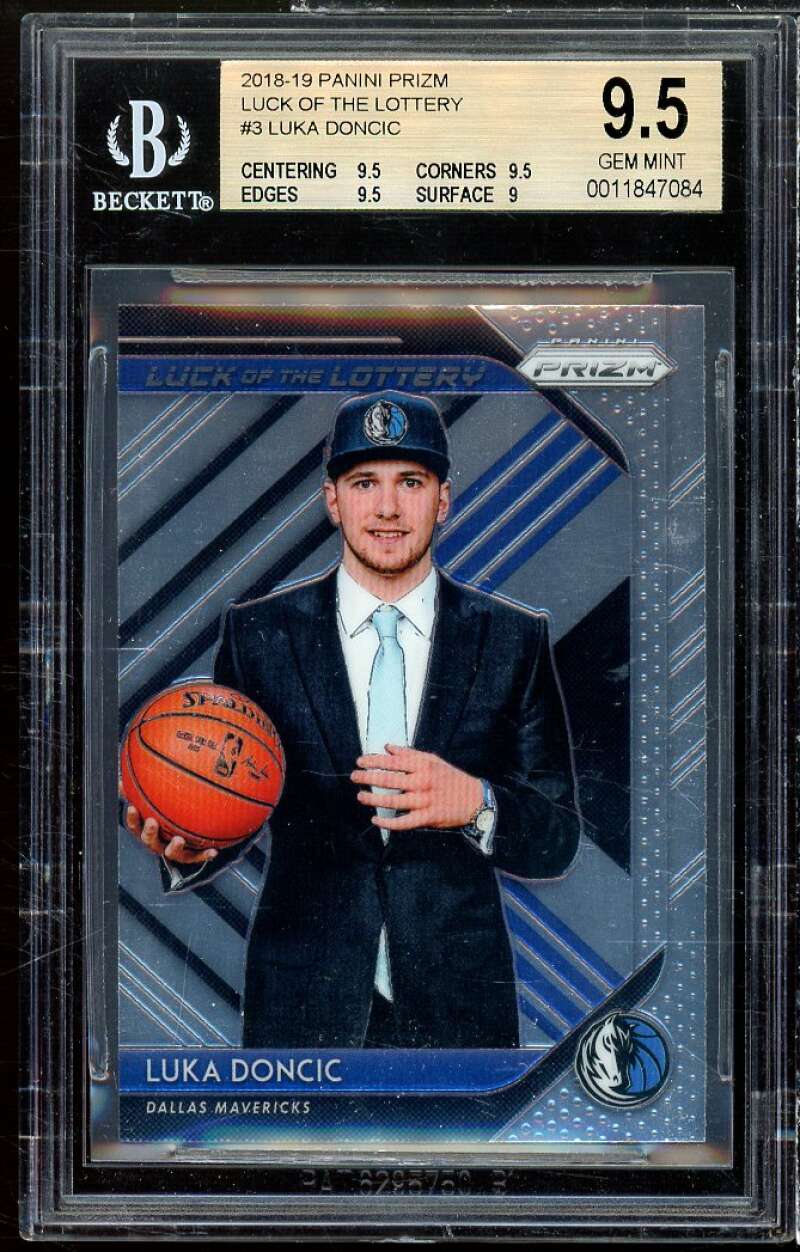 Luka Doncic Rookie 2018-19 Panini Prizm Luck Of Lottery BGS 9.5 (9.5 9.5 9.5 9) Image 1
