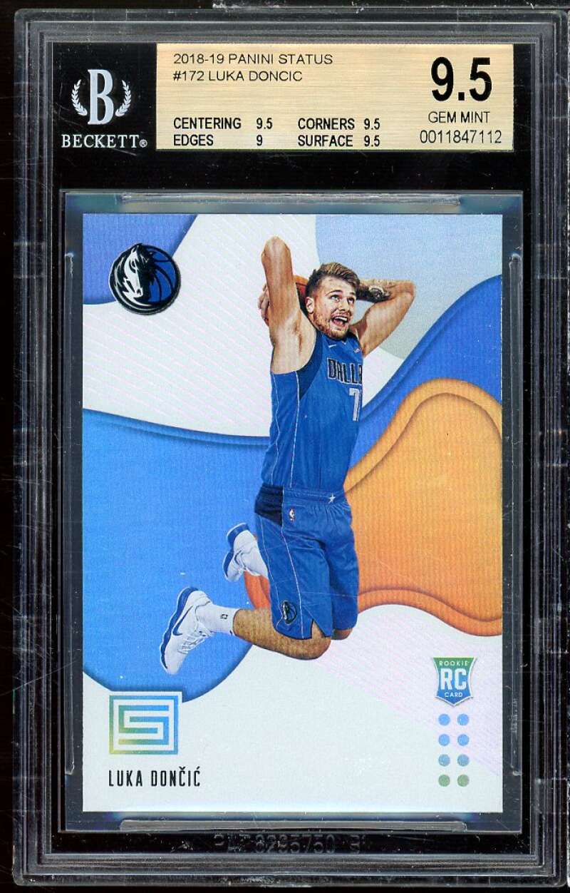 Luka Doncic Rookie Card 2018-19 Panini Status #172 BGS 9.5 (9.5 9.5 9 9.5) Image 1