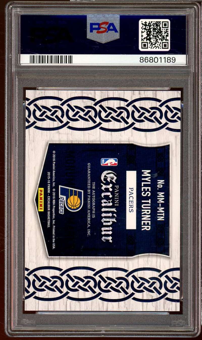 Myles Turner Rookie 2015-16 Panini Excalibur Monumental Marks (pop 1) #37 PSA 10 Image 2