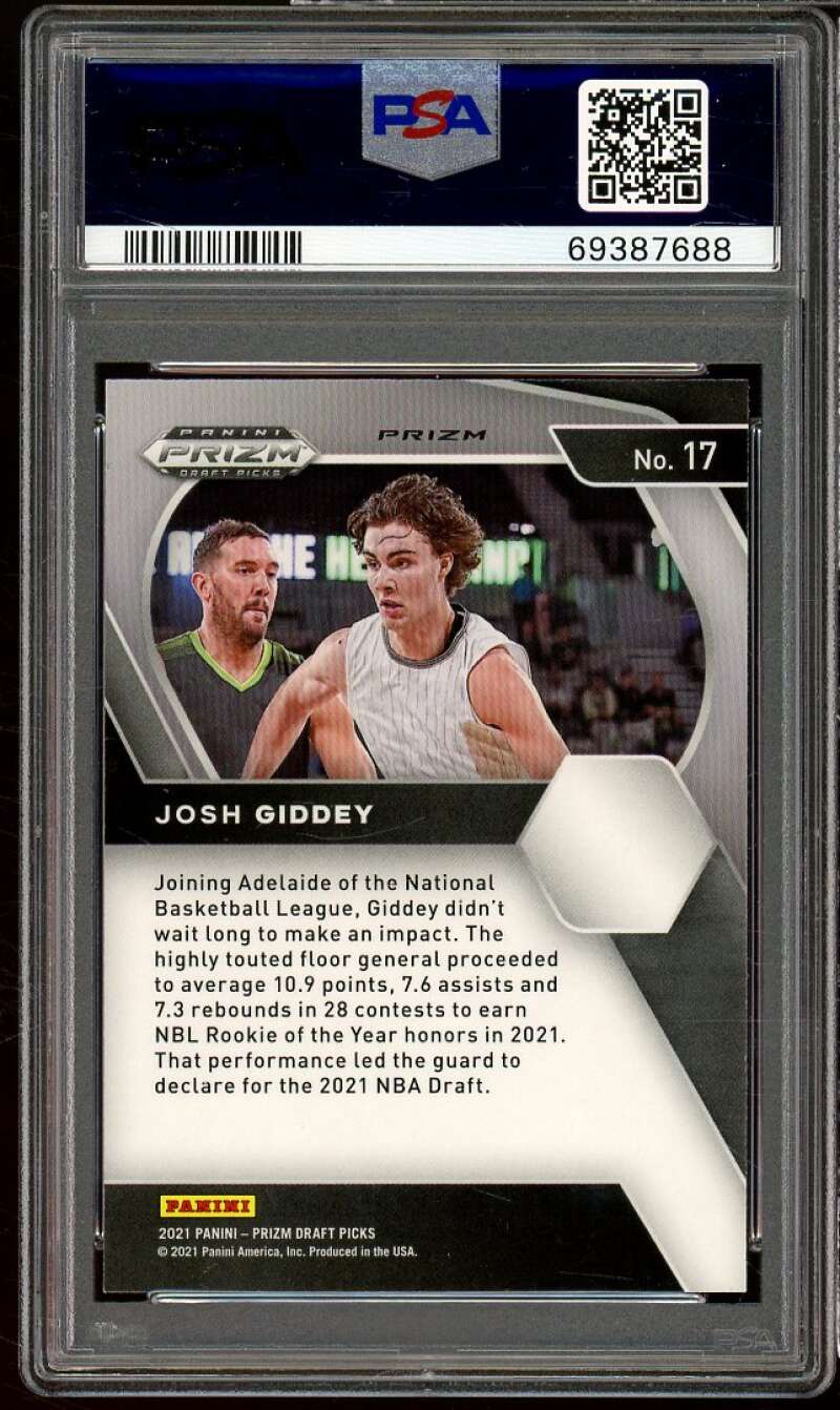 Josh Giddey Rookie 2021-22 Panini Prizm DP Red Ice Prizm #17 (pop 10) PSA 10 Image 2